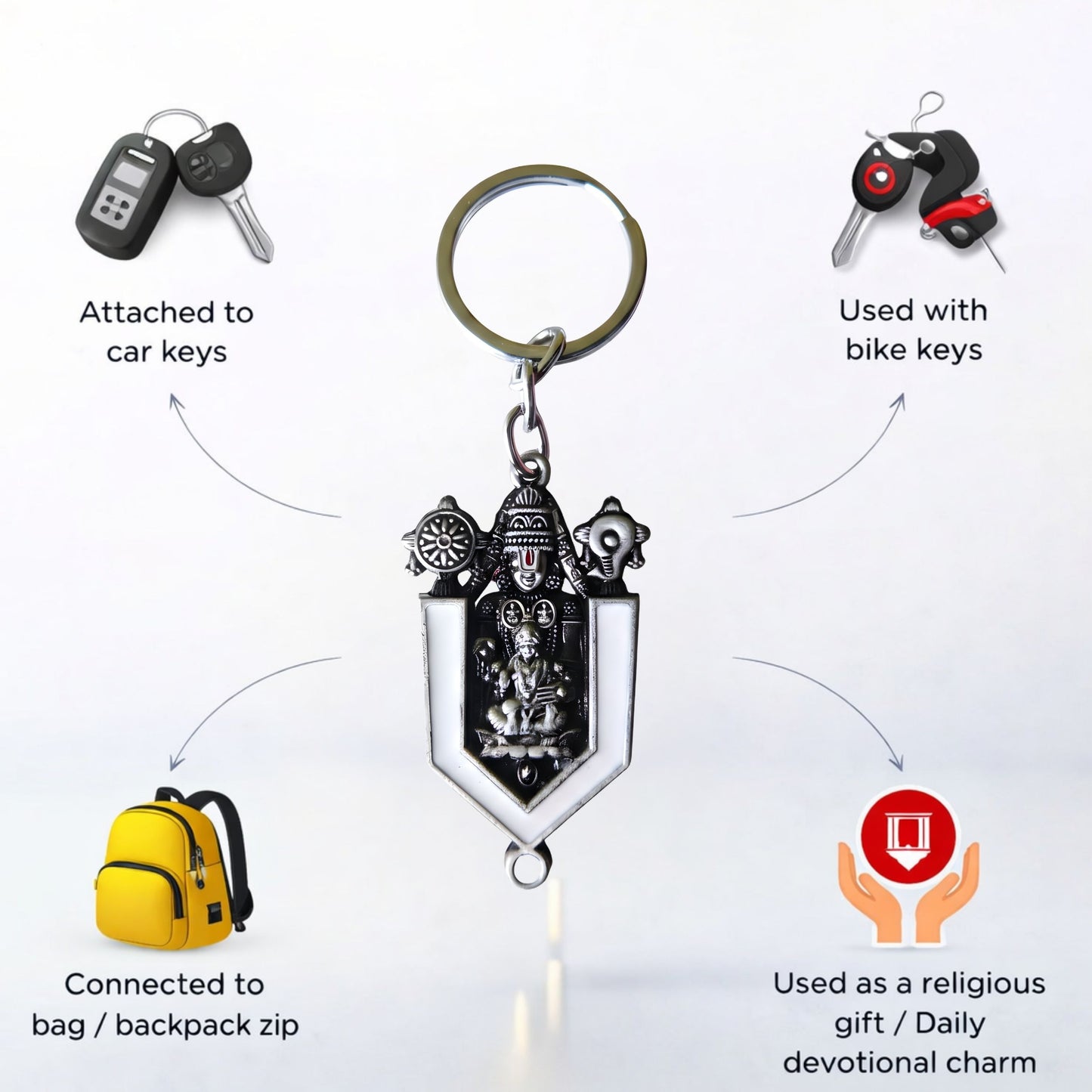 Lord Tirupati Balaji Keychain Metal