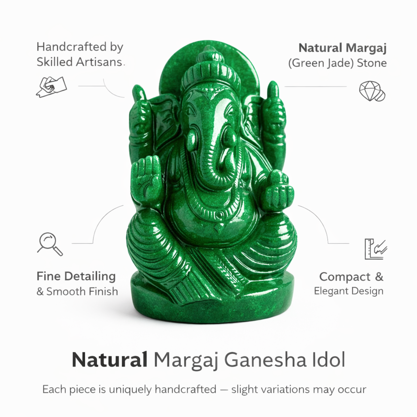 Margaj Ganesha Idol for Home Decor Puja Mandir Office Desk Gift