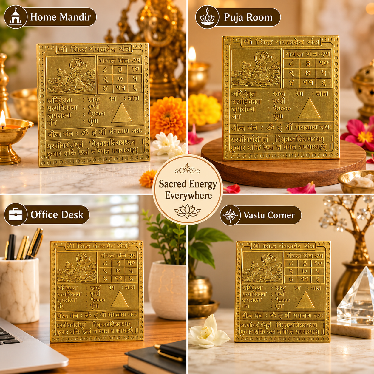 Brass Shree Siddh Mangaldev Yantra | Vastu Yantra for Prosperity, Success & Protection