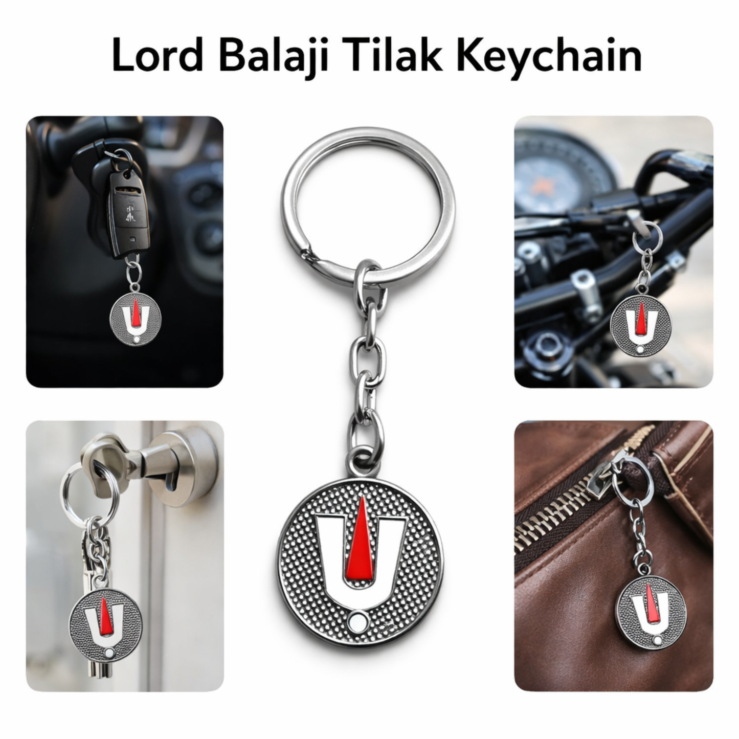 Tirupati Balaji Key Ring | Venkateswara Tilak Keychain | Devotional Gift