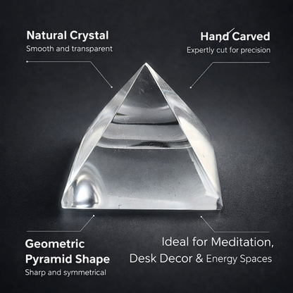 Sphatik Crystal Pyramid for Vastu Meditation Home Office Decor and Spiritual Healing