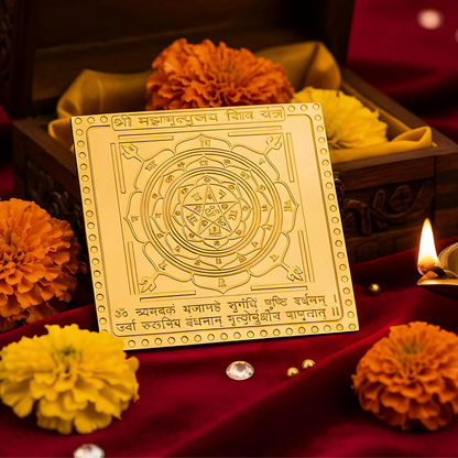 Brass Mahamrityunjay Shiv Yantra | Lord Shiva Vastu Yantra for Pooja, Protection & Positive Energy