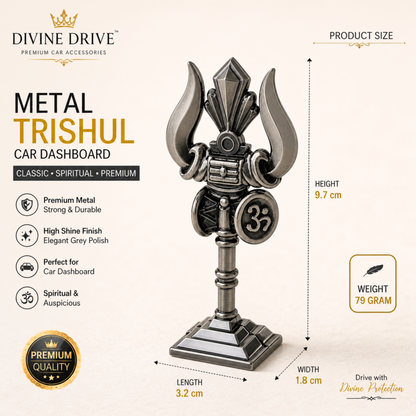 Trishul Damru Om Dashboard Idol with Shivling – Lord Shiva Spiritual Car & Home Decor