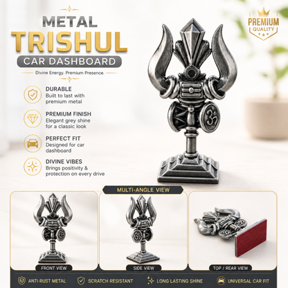 Trishul Damru Om Dashboard Idol with Shivling – Lord Shiva Spiritual Car & Home Decor