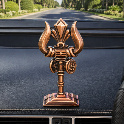 Trishul Damru Om Dashboard Idol with Shivling – Lord Shiva Spiritual Car & Home Decor