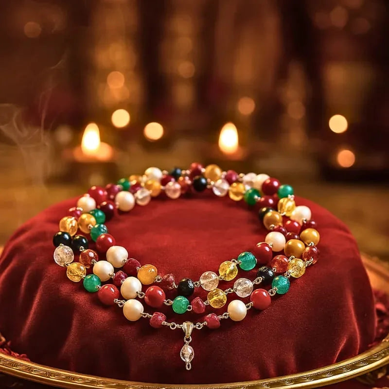 Navratna Gemstone Mala 108 Beads for Meditation Healing Prayer Yoga and Spirituality