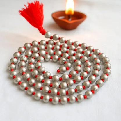 Parad Mercury Mala 108 Beads for Meditation Prayer Puja and Mantra Chanting