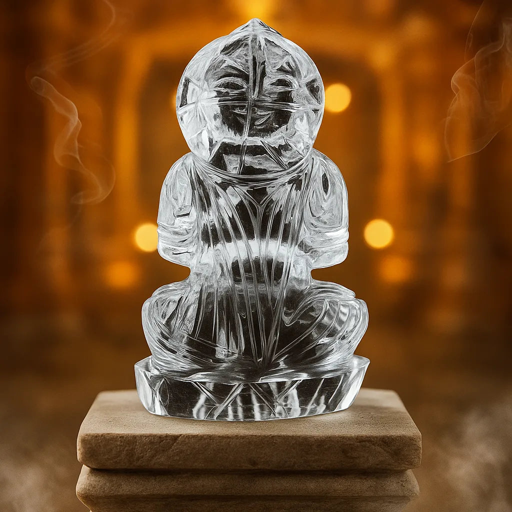 Sphatik Lakshmi Mata Idol Crystal Goddess Statue for Puja Mandir Prosperity Blessings Decor