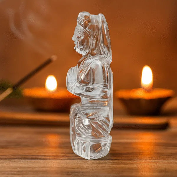 Sphatik Lakshmi Mata Idol Crystal Goddess Statue for Puja Mandir Prosperity Blessings Decor