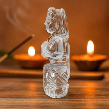 Sphatik Lakshmi Mata Idol Crystal Goddess Statue for Puja Mandir Prosperity Blessings Decor