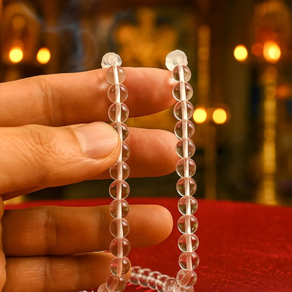 Original Sphatik Mala 108 Beads Clear Quartz Crystal Japa Mala for Meditation Prayer