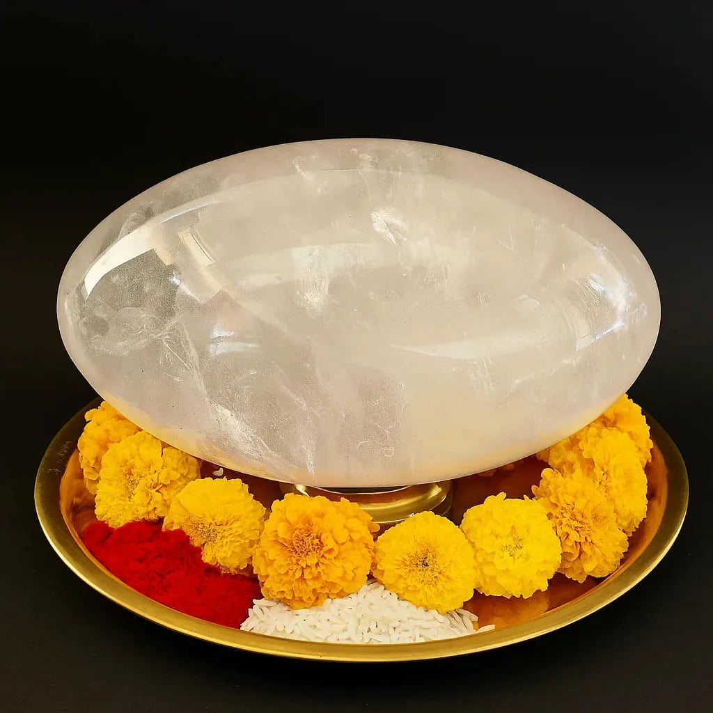 Sphatik Crystal Shiva Lingam for Puja Meditation Vastu Home Temple Spiritual Worship