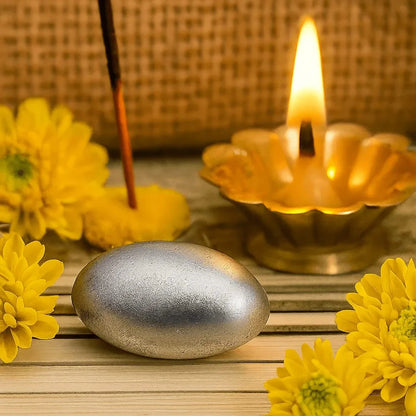 Parad Gutika Original Mercury Stone for Puja Meditation Shiva Worship and Spiritual Practice