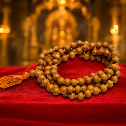 Sandalwood Japa Mala 108 Beads Prayer Necklace for Meditation Puja Yoga and Chanting