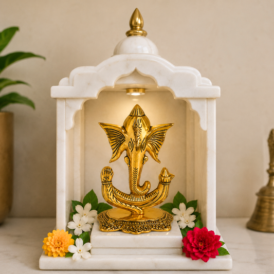 Brass Lord Ganesha Idol for Home Decor | Ganesh Murti for Home Temple, Office Desk