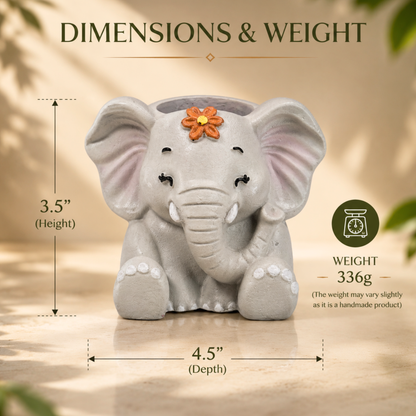 Cute Elephant Flower Pot | Baby Elephant Flower Vase for Indoor Plants, Aesthetic Cute Showpiece for Home Decor