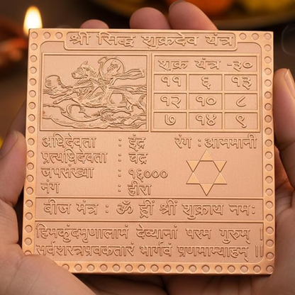 Copper Shukradev Yantra | Shri Siddh Shukra Yantra for Prosperity, Peace, Success & Harmony