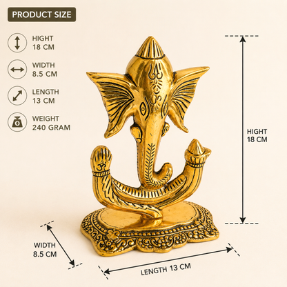 Brass Lord Ganesha Idol for Home Decor | Ganesh Murti for Home Temple, Office Desk