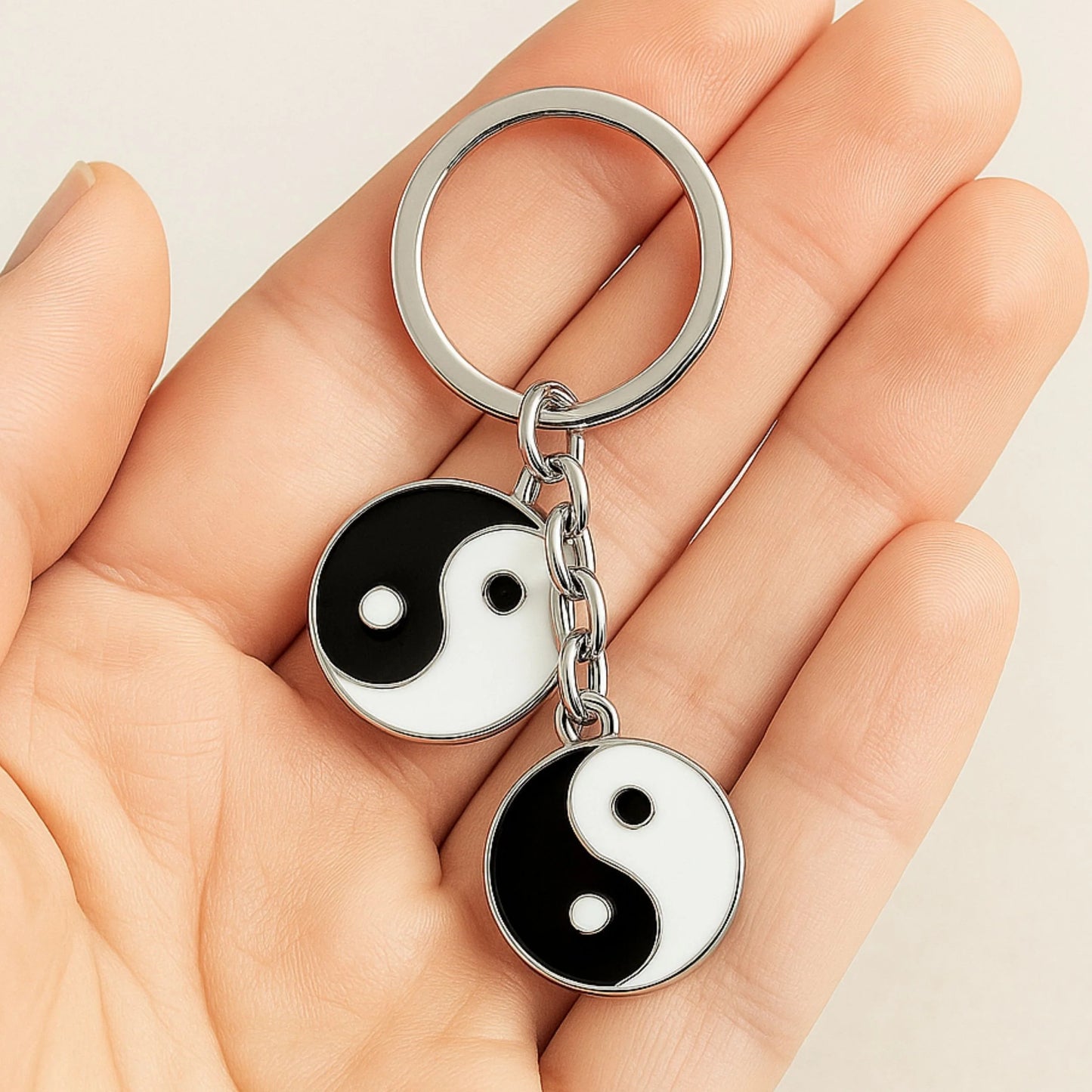 Yin Yang Couple Keychain, Key Rings for Couples