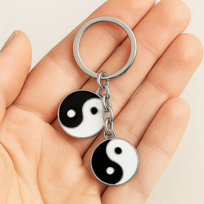 Yin Yang Couple Keychain, Key Rings for Couples