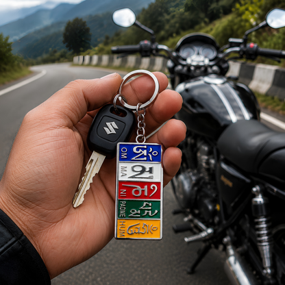 Om Mani Padme Hum Keychain | Tibetan Buddhist Mantra Metal Key Ring for Car, Bike, House Keys & Spiritual Gift