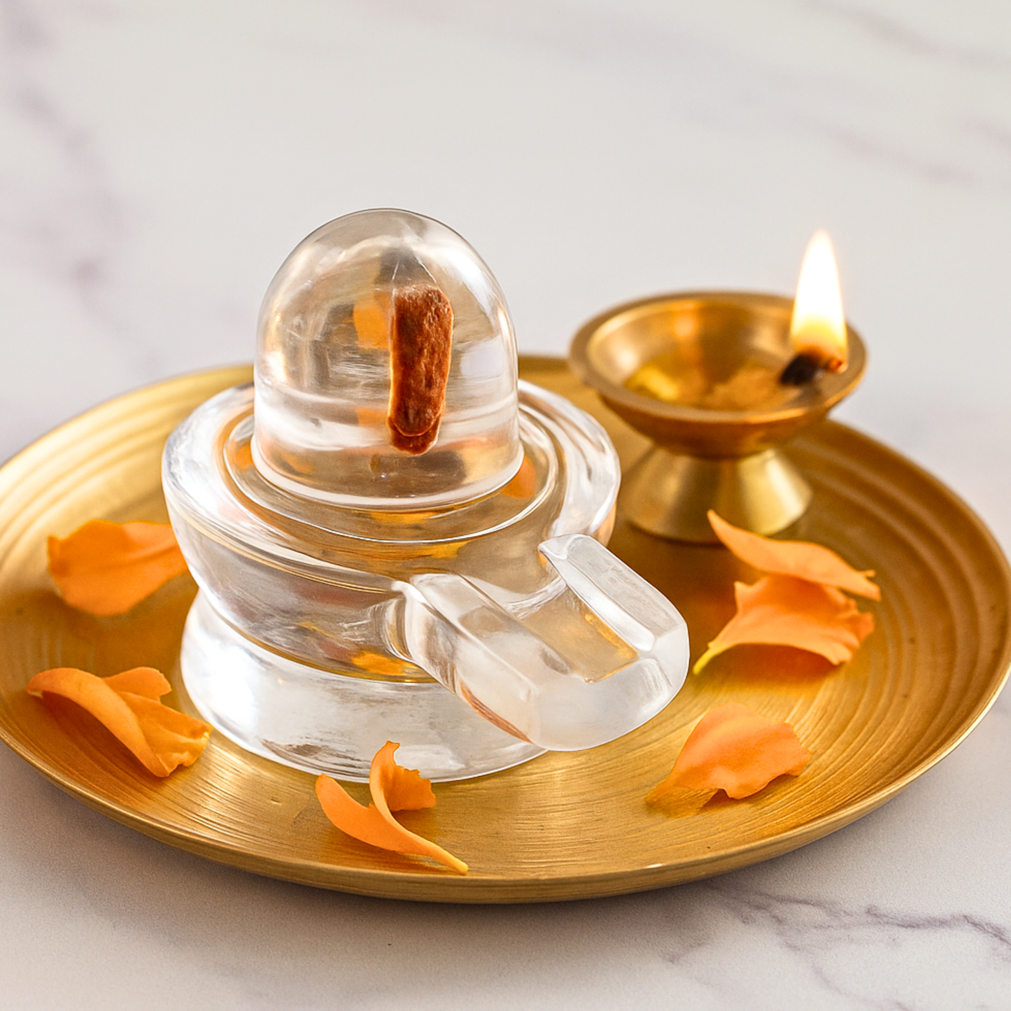 Original Sphatik Shivling Crystal Shivling for Puja Mandir Meditation Spiritual Worship Decor