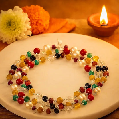 Navratna Gemstone Mala 108 Beads for Meditation Healing Prayer Yoga and Spirituality