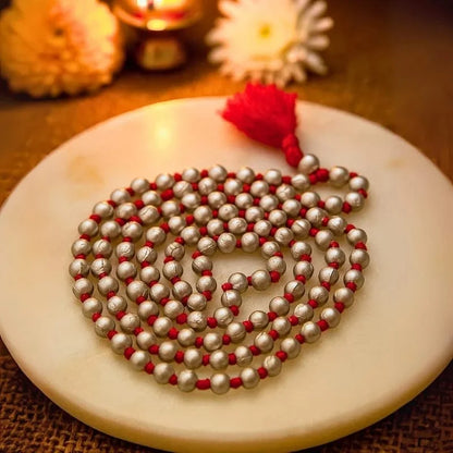 Parad Mercury Mala 108 Beads for Meditation Prayer Puja and Mantra Chanting