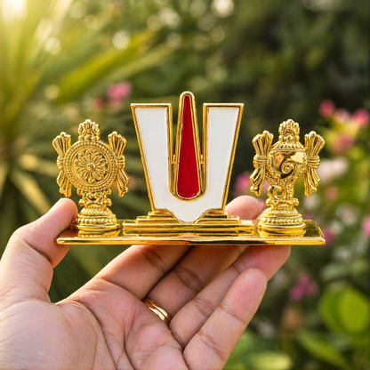 Tirupati Balaji Namam Dashboard Idol | Vishnu Tilak Car Dashboard Statue with Shankh Chakra for Car, Home Mandir, Office & Spiritual Decor