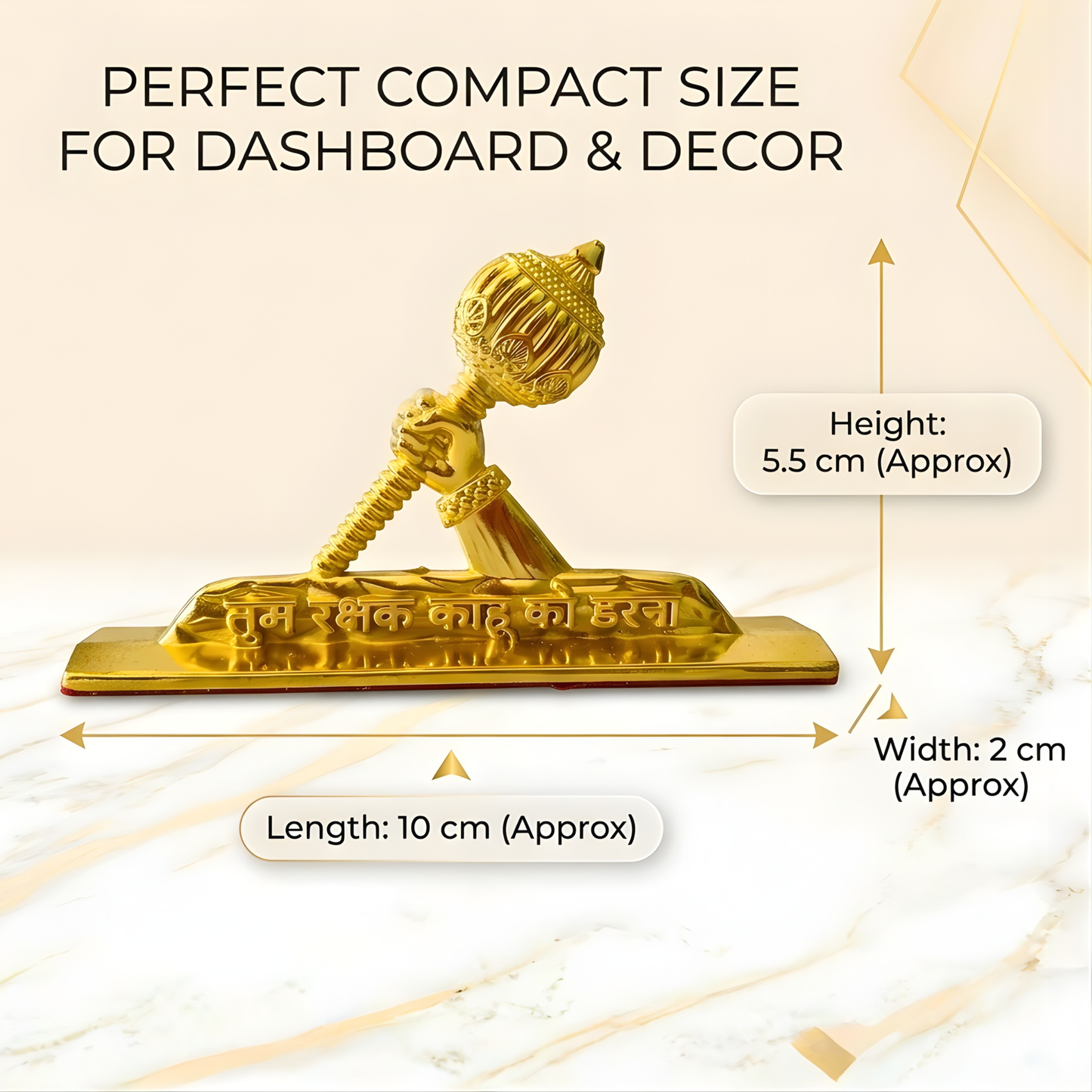 Hanuman Gada Dashboard Idol with Tum Rakshak Kahu Ko Darna