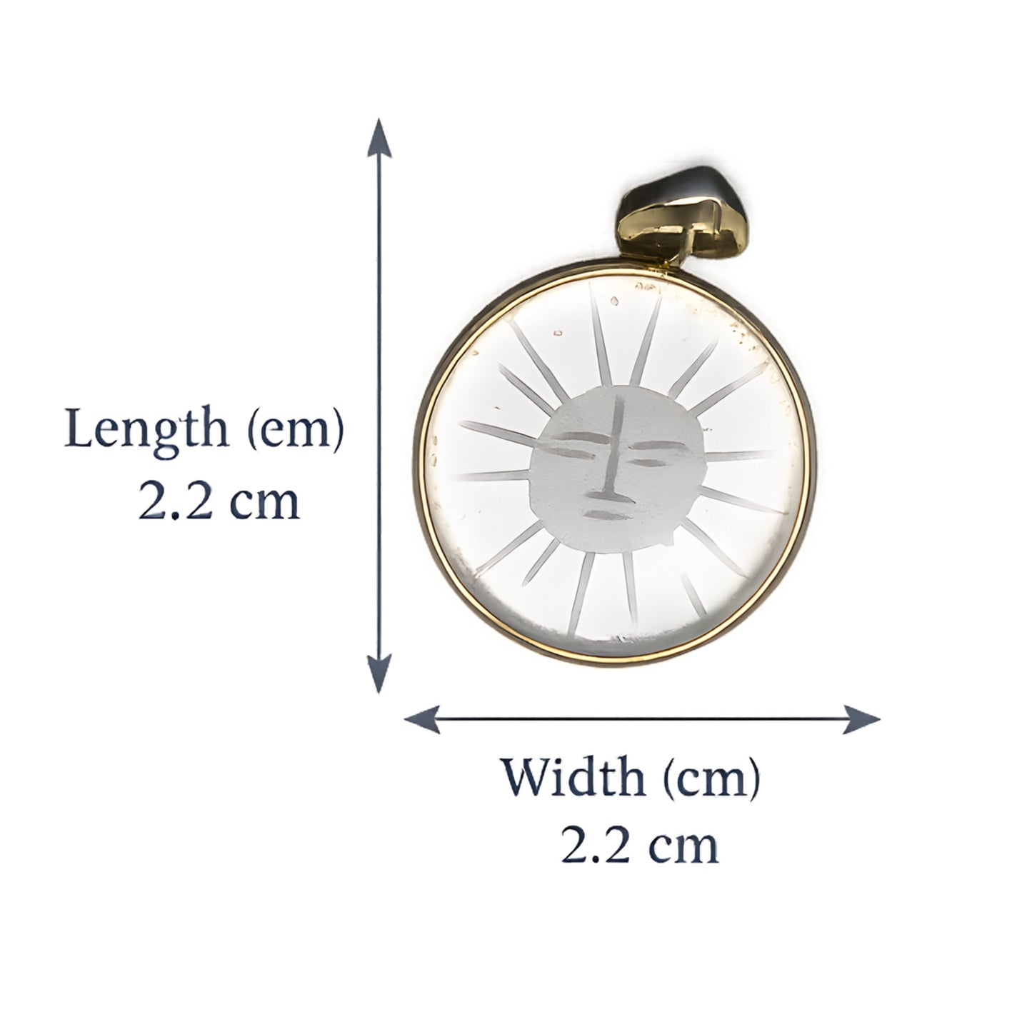 Minimalist Sun Face Glass Pendant Necklace