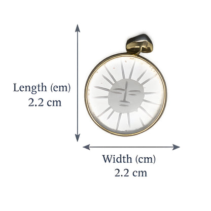 Minimalist Sun Face Glass Pendant Necklace