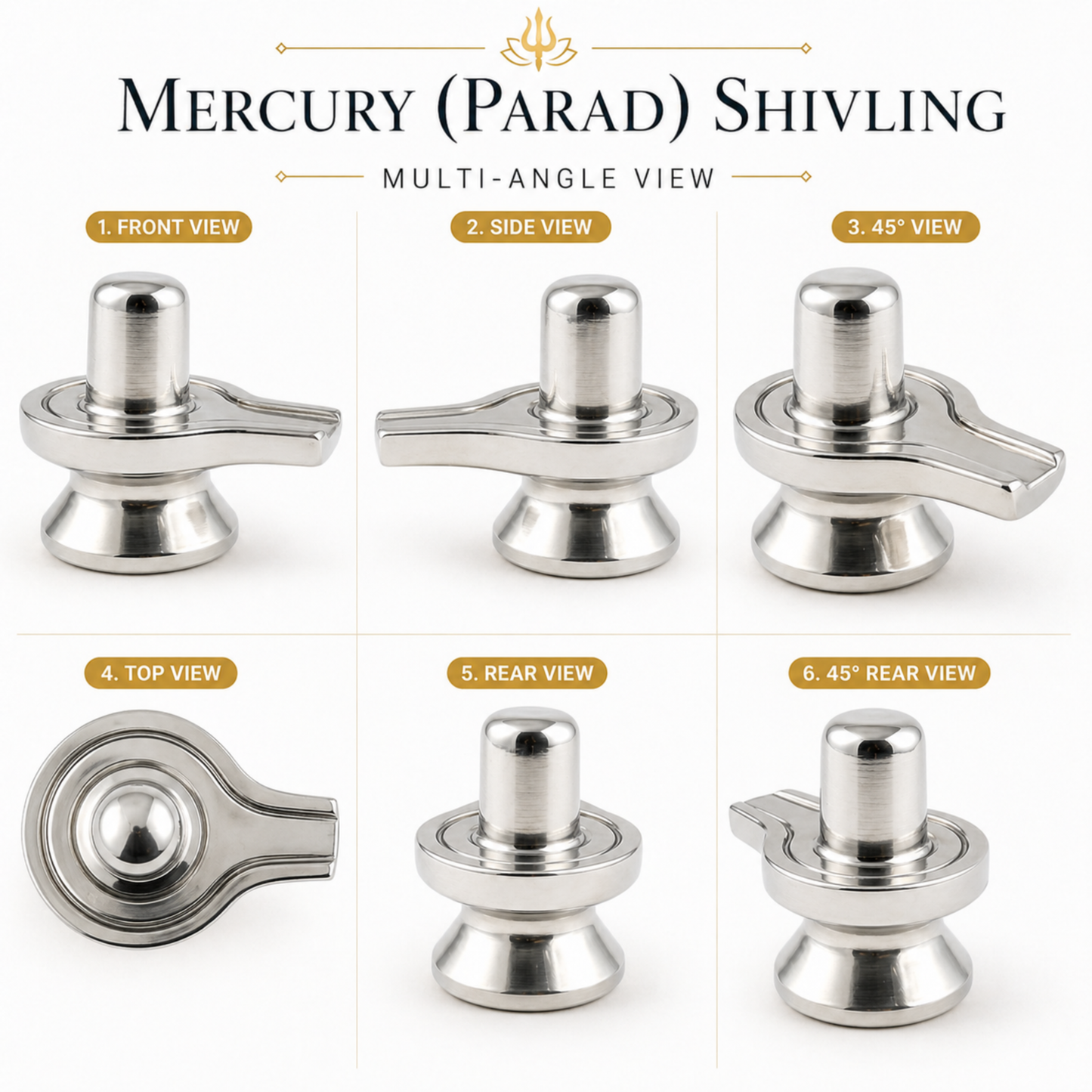 Parad Shivling with Yoni Base for Puja Abhishekam Home Mandir Shiva Worship