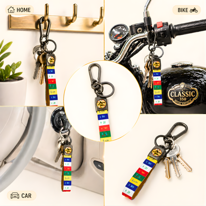 Om Mani Padme Hum Fabric Strap Keychain with Carabiner Clip | Tibetan Buddhist Prayer Flag Keychain