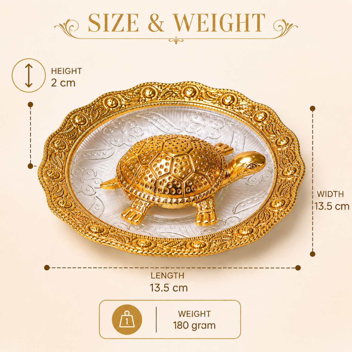 Brass Vastu Tortoise Plate | Feng Shui Turtle for Luck & Wealth