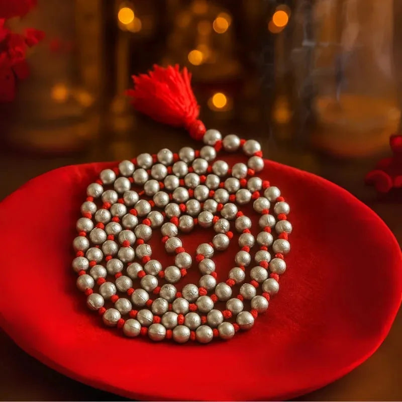 Parad Mercury Mala 108 Beads for Meditation Prayer Puja and Mantra Chanting