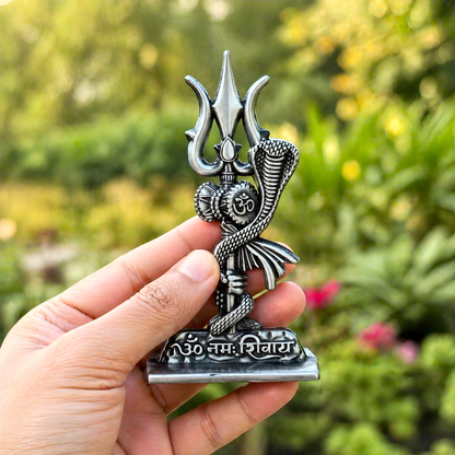 Trishul Damru Om Dashboard Idol with Naag – Lord Shiva Spiritual Dashboard Decor