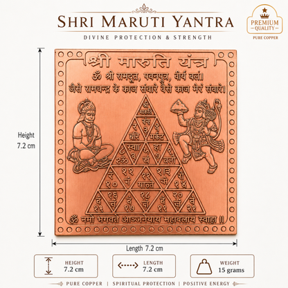 Copper Maruti Yantra | Shri Hanuman Yantra for Protection, Strength, Positive Energy & Pooja