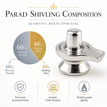 Parad Shivling with Yoni Base for Puja Abhishekam Home Mandir Shiva Worship