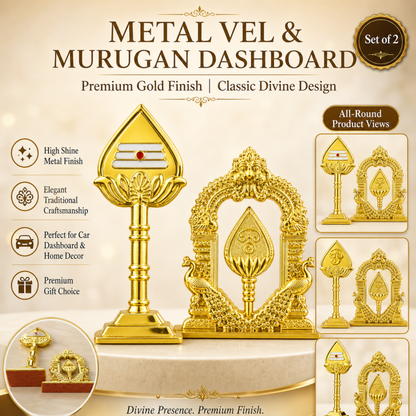 Murugan Vel Combo Dashboard Idol for Car and Home Mandir