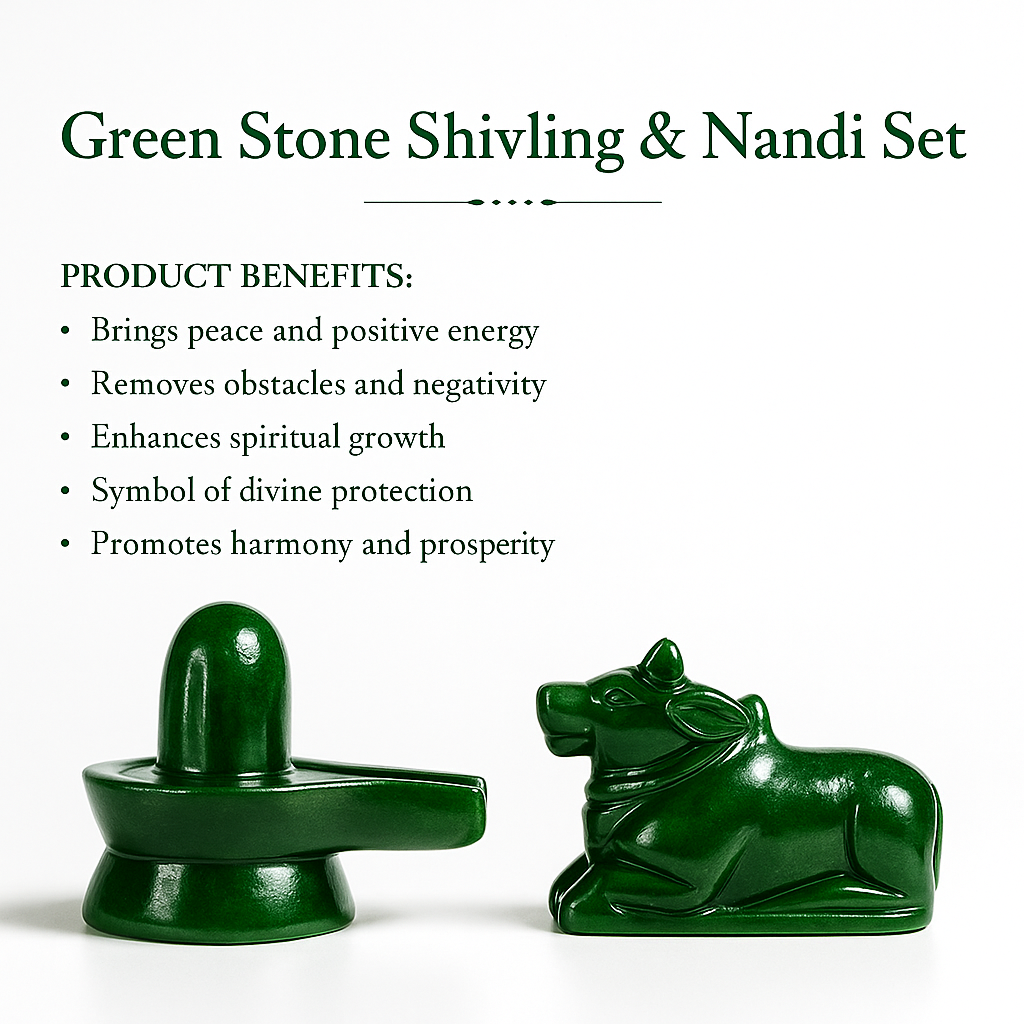 Margaj Shivling with Nandi Idol for Puja Home Mandir Shiva Worship Spiritual Decor