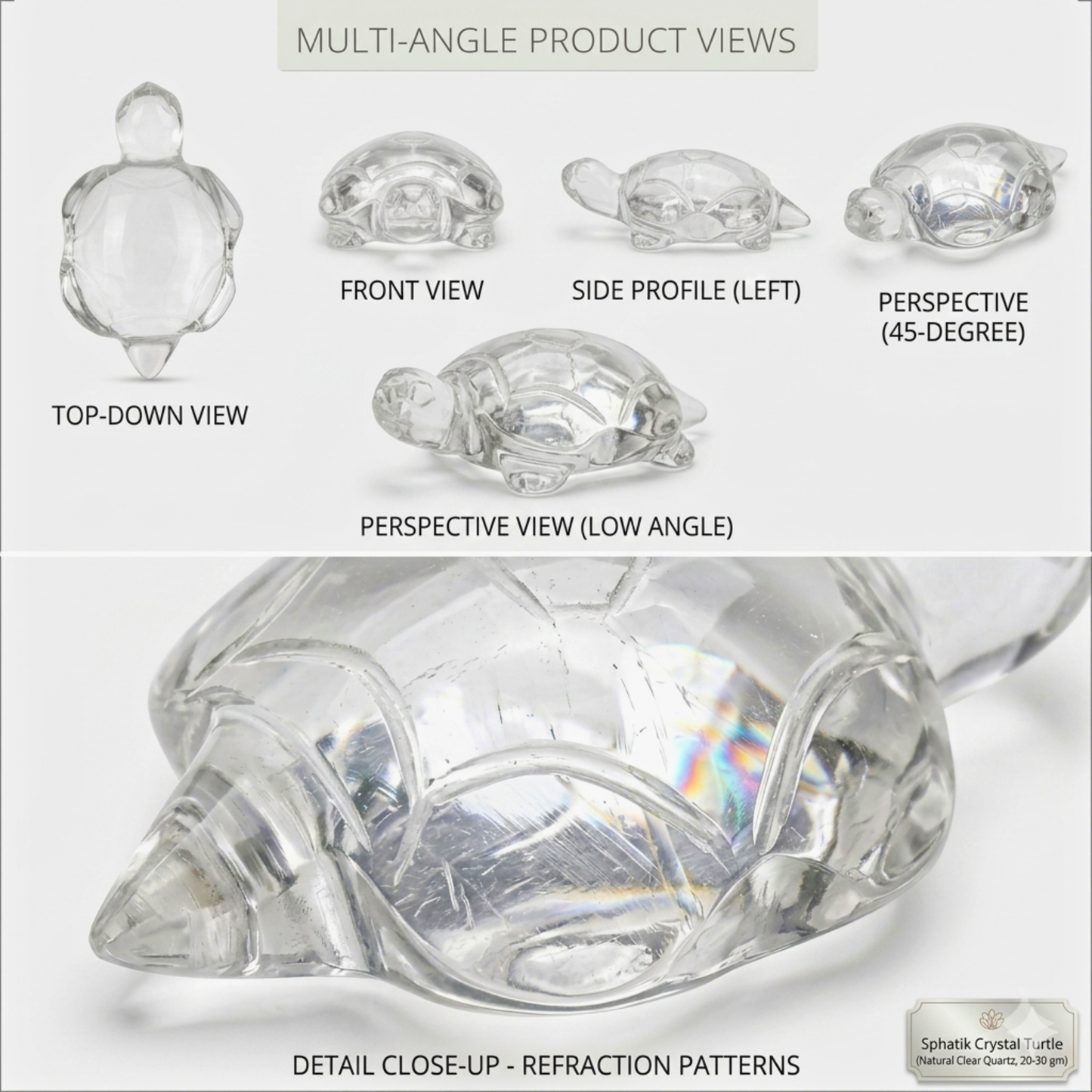 Sphatik Crystal Tortoise Turtle for Vastu Home Decor Meditation Prosperity Spiritual Gift Blessings