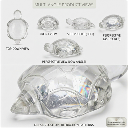 Sphatik Crystal Tortoise Turtle for Vastu Home Decor Meditation Prosperity Spiritual Gift Blessings