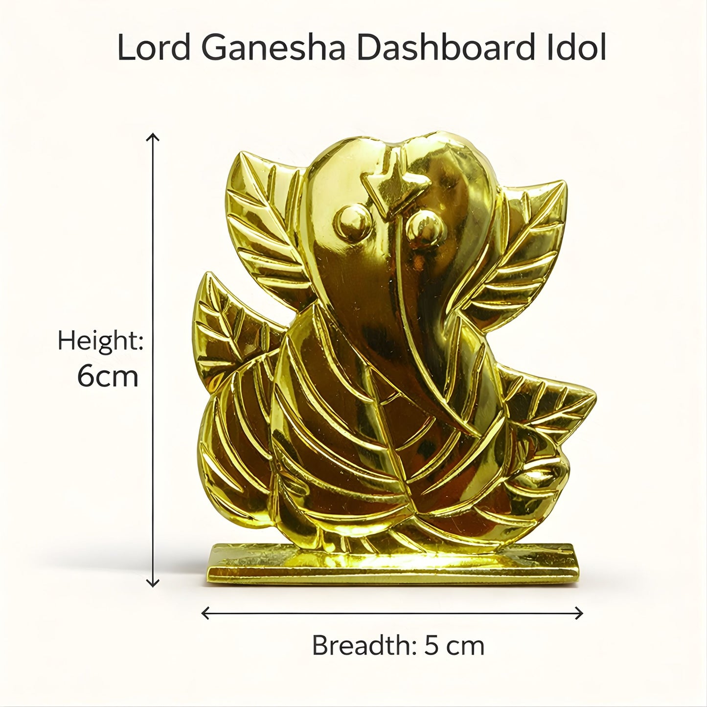 Golden Lord Ganesha Dashboard Idol for Car Home Mandir Office Decor Gift