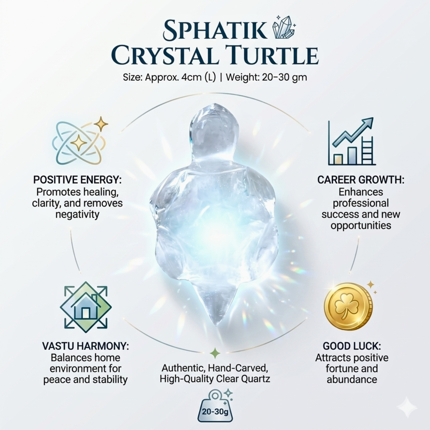 Sphatik Crystal Tortoise Turtle for Vastu Home Decor Meditation Prosperity Spiritual Gift Blessings