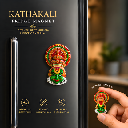 Kathakali Fridge Magnet | Kerala Souvenir Magnet, Polystyrene Decorative Refrigerator Magnet