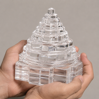 Sphatik Shree Yantra | Premium Crystal Sri Chakra Meru Yantra for Home Mandir, Vastu, Meditation & Spiritual Décor | Available in 5/10/15/20 Kg