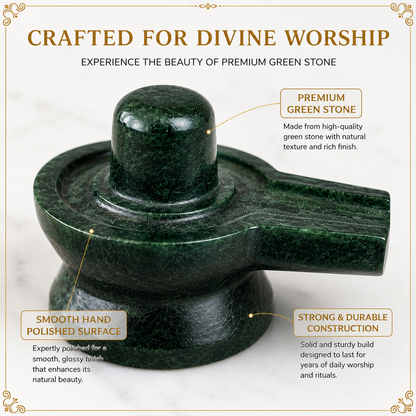 Natural Margaj Shivling | Handcrafted Green Stone Shiva Lingam for Mandir, Daily Puja, Abhishek & Vastu | 5–20 KG