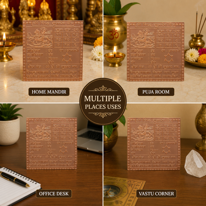 Copper Shukradev Yantra | Shri Siddh Shukra Yantra for Prosperity, Peace, Success & Harmony