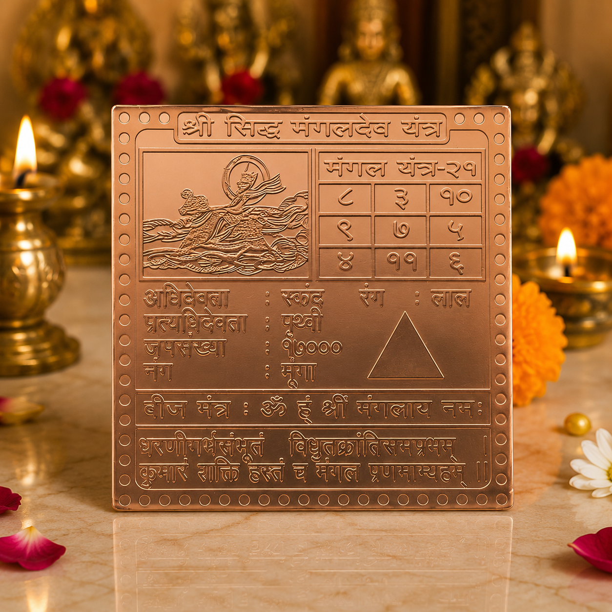 Copper Siddh Mangaldev Yantra | Mangal Yantra for Prosperity, Protection & Positive Energy